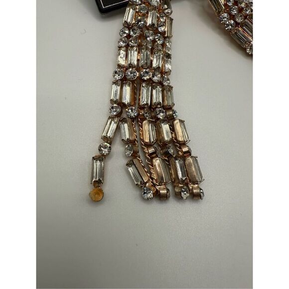 BCBGMAXAXRIA Gold/Crystal Tassel Chandelier Earrings - Picture 2 of 4